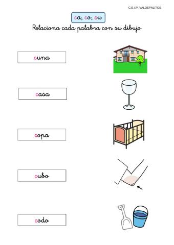 Palabras con ca, co, cu