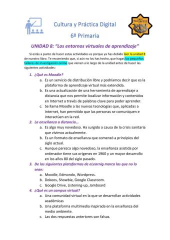 Los entornos virtuales de aprendizaje