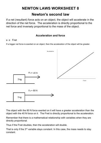 Newton worksheet 8