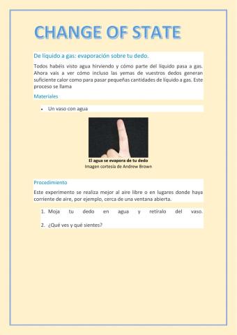 Change of state experiences