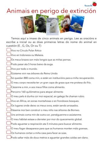 Animais en perigo de extinción