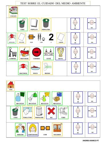 Test sobre el cuidado del medio ambiente