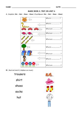 Magic Book Unit 6 - Test