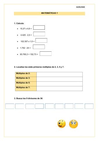 Matemáticas 1. cálculo
