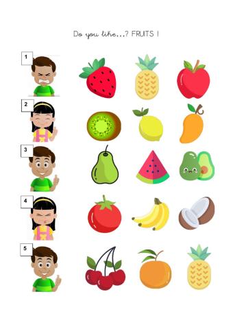 Vocabulary fruits