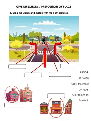 Directions and prepositions of place