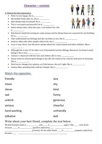 Character - adjectives