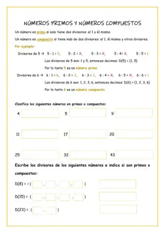 Números primos y compuestos