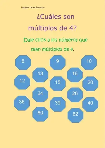 ¿Cúal es múltiplo de 4?