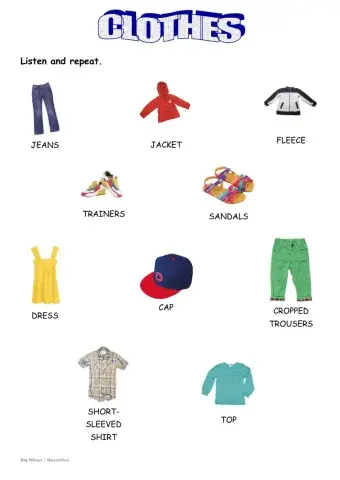 Ficha 1  Clothes