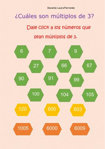 ¿Cuál es múltiplo de 3?