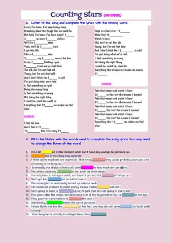 Counting stars song