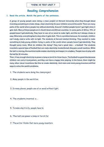 Reading comprehension