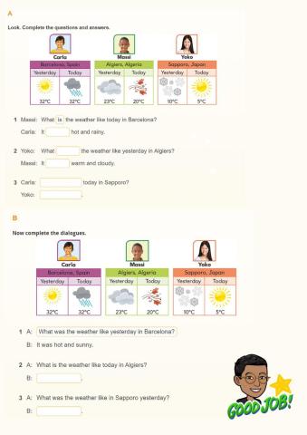 THE WEATHER - Today and Yesterday