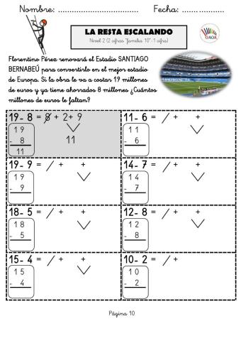 Ficha 10 RESTA ESCALANDO (Nivel 2) OAOA