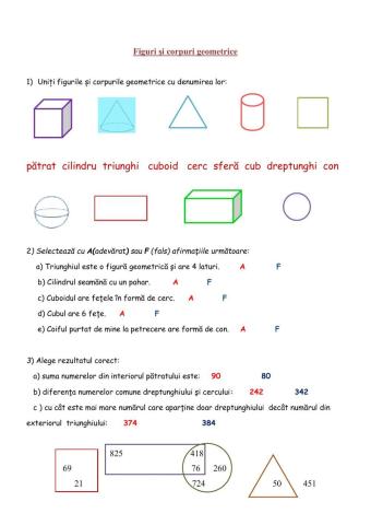 Figuri și corpuri geometrice