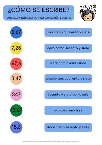 ¿cómo se escribe? decimales