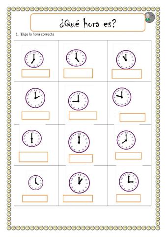 Qué hora es: Horas en punto