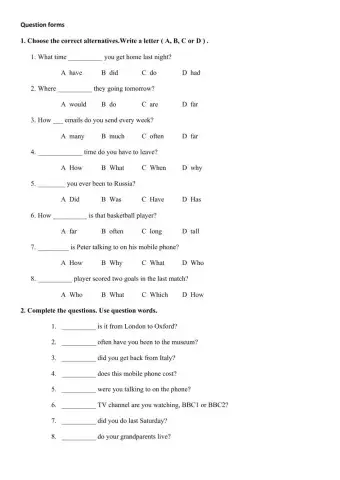 Question forms