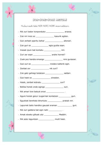 Nor-nori-nork orainaldian