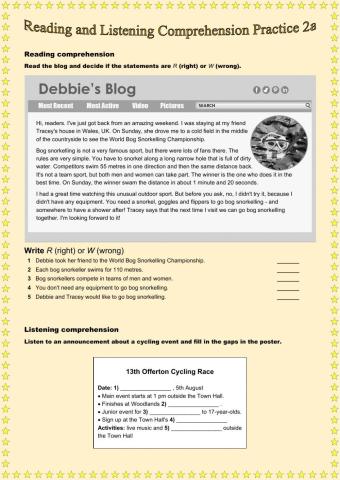 Reading and Listening Comprehension Practice 2a