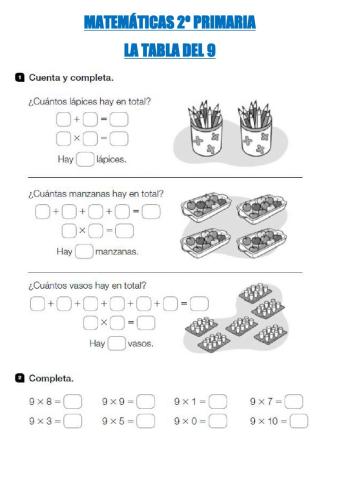 La tabla del 9