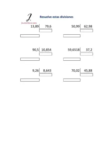 Divisiones decimales M25