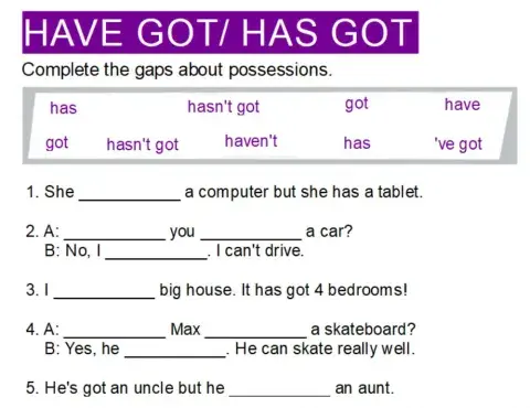 Have got - has got Revision 0