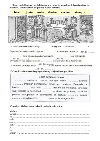 Preposiciones, conjunciones y adverbios