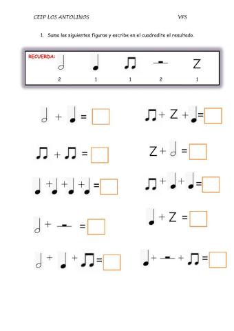 Suma de figuras musicales