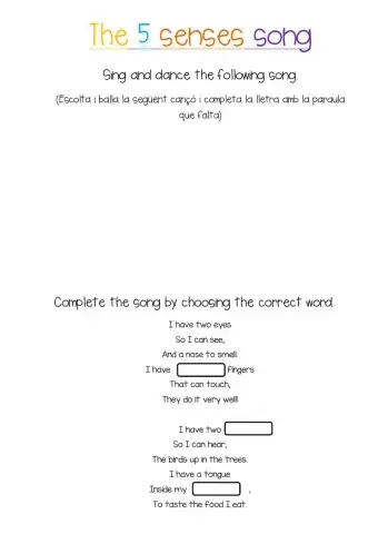 The five senses song