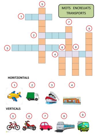 Mots encreuats. Transports