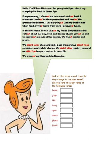 Regular verbs Simple Past