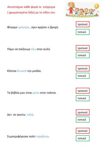 Τοπικά και τροπικά επιρρήματα