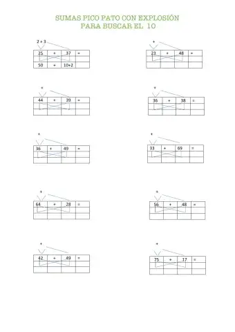 Sumas con explosión buscando el 10. oaoa