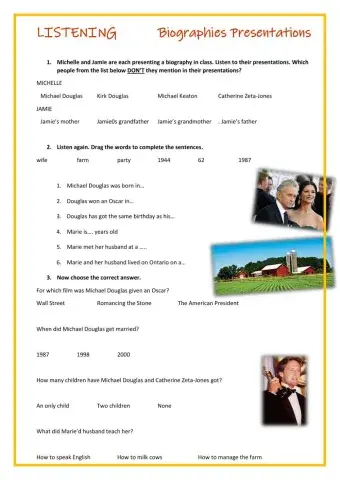 UNIT 6 - LISTENING - Biographies Presentations