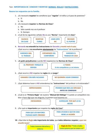 Importancia de respetar normas Regla de Oro