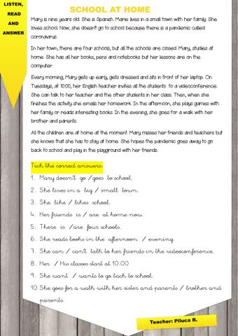 Reading and listening