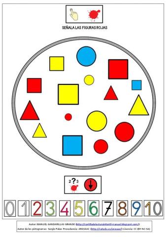 Señala las figuras rojas