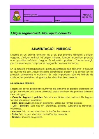 Comprensió Escrita Prova 1 PT3