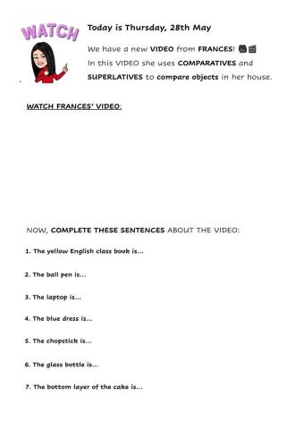 Comparatives and superlatives video