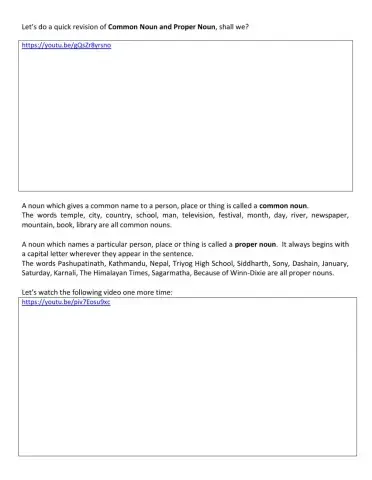 Common and Proper Nouns