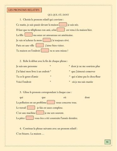 Les pronoms relatifs