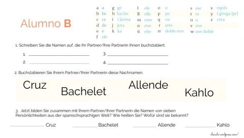 Juego de rol - Deletrear - Alumno B