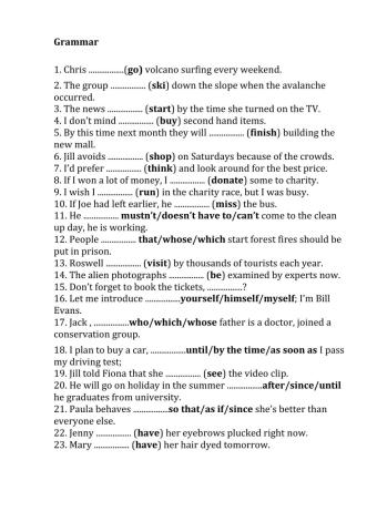 8 Final Exam. Grammar (Starlight)