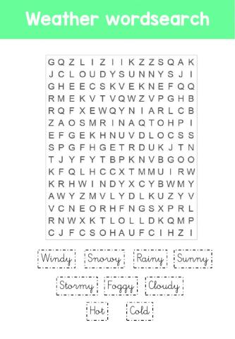 Weather Wordsearch