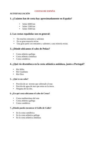 Las costas de España