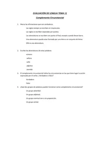 Evaluación tema11 lengua