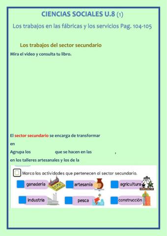 Trabajos del sector secundario