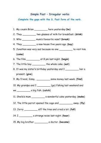 Simple Past Irregular verbs